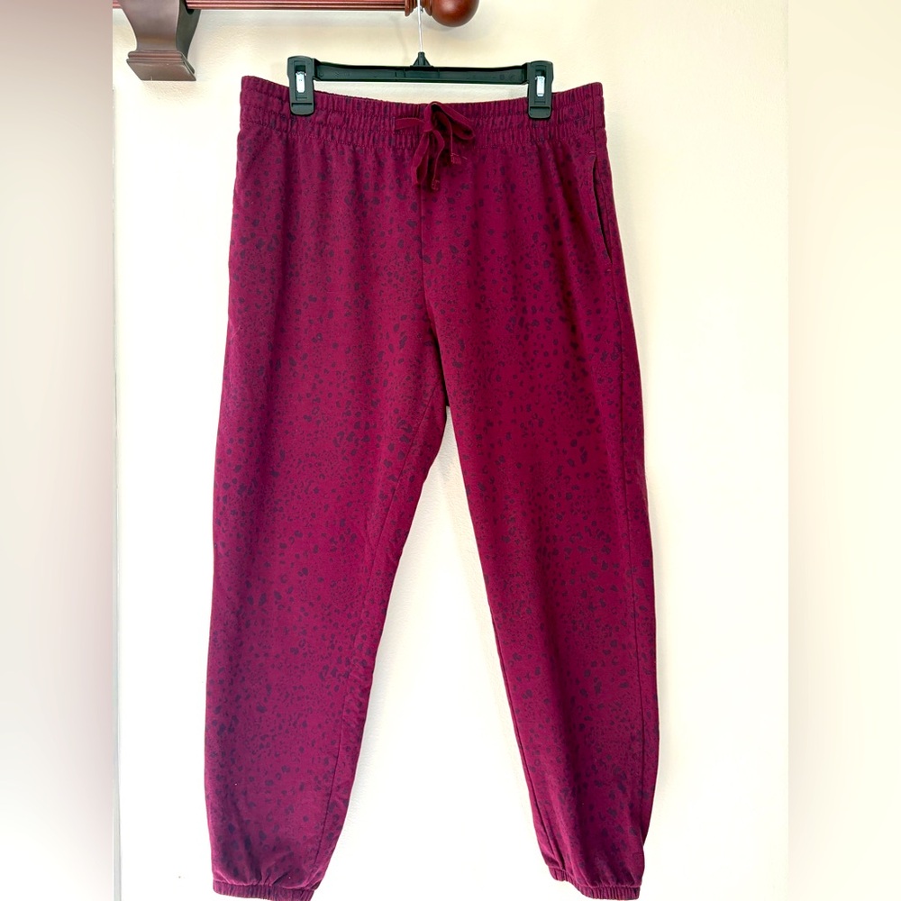 Zella Joggers | Maroon Animal Print